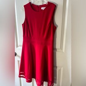 CalvinKlein Red Dress with mesh inlay 8petite